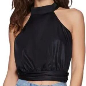 BCBGeneration Banded Halter Neck Tank Top Womens Small‎ Black